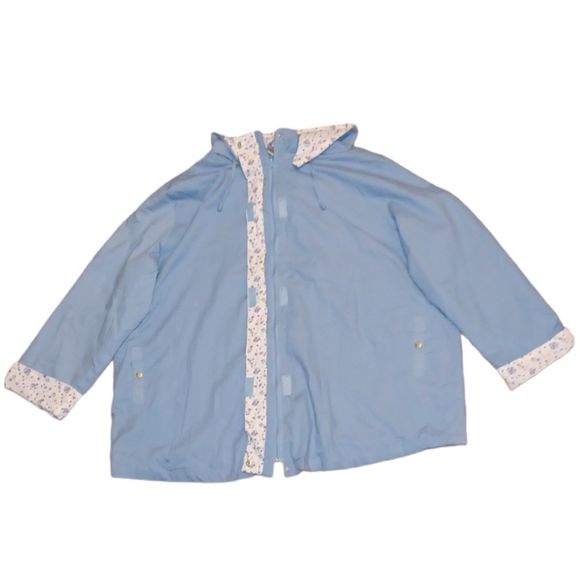 Roaman's Baby Blue Hooded Jacket Size Women Size 4X - Picture 6 of 9